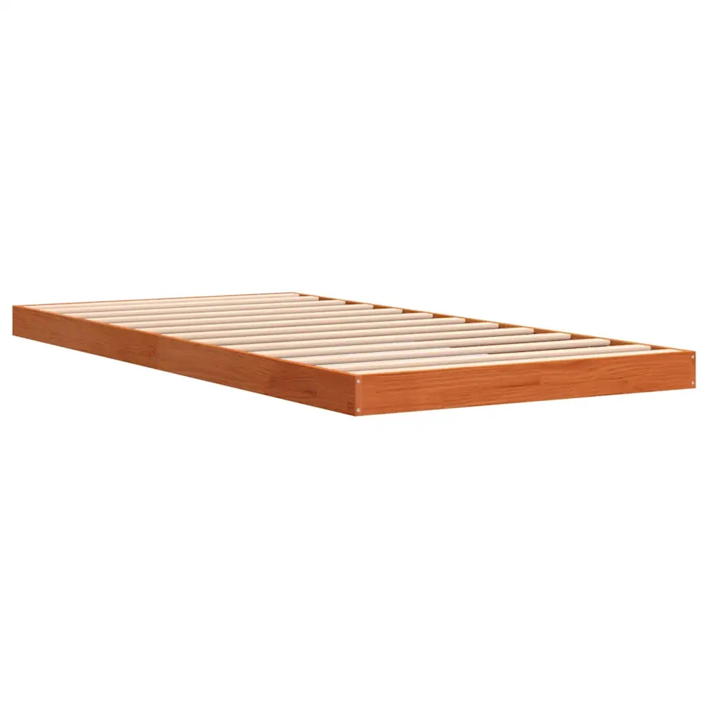 Letto singolo | Letto per adulti | Giroletto Marrone Cera 75x190 cm in Legno Massello di Pino