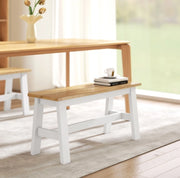 Panca in legno per 2 persone 95 cm effetto rovere bianco