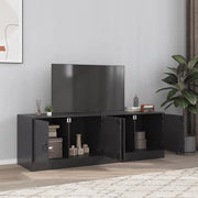vidaXL Mobili TV 2 pz Neri 67x39x44 cm in Acciaio