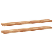 2 pz Mensole da Parete | Scaffali a Parete | Ripiano a parete 120x20x4 cm Legno Acacia Rifinito a Olio