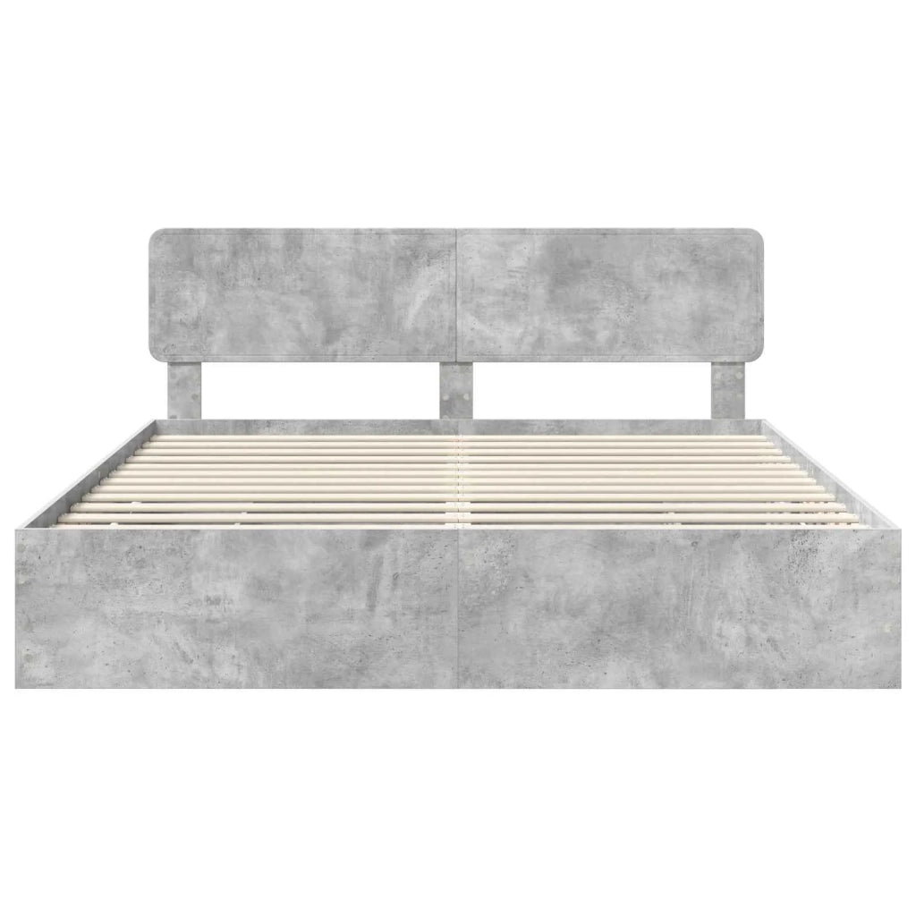 Struttura del letto con cassetto Grigio Cemento 200 x 200 cm 3412153