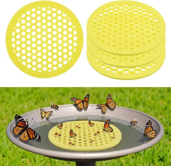 Pacchetto di 4 isole galleggianti per api, vasche per api da giardino, vasche per insetti, stazioni idriche galleggianti, attrattori per farfalle, vasche per api da giardino, vasche per uccelli anti-gocciolamento, stazioni idriche per giardino.