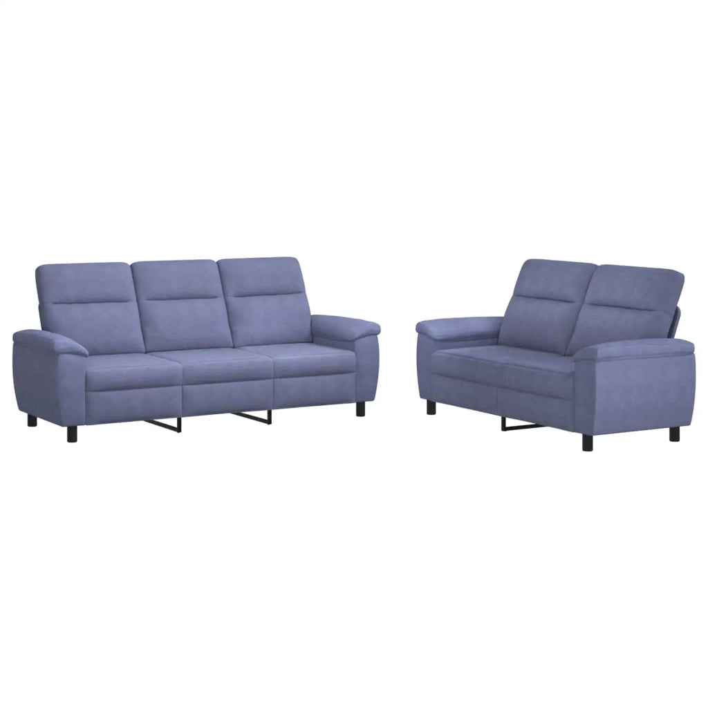 Set di divani 2 pcs Blu jeans Tessuto 3430725
