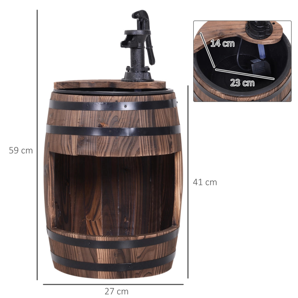Fontana da Giardino con Vaso ¨C zephmum ¨C Fusto Legno Abete Marrone Scuro ?27x59 cm