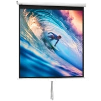 Telo per Proiettore 85" Rapporto 1:1, Fissaggio a Muro e Soffitto per Casa e Ufficio, Bianco