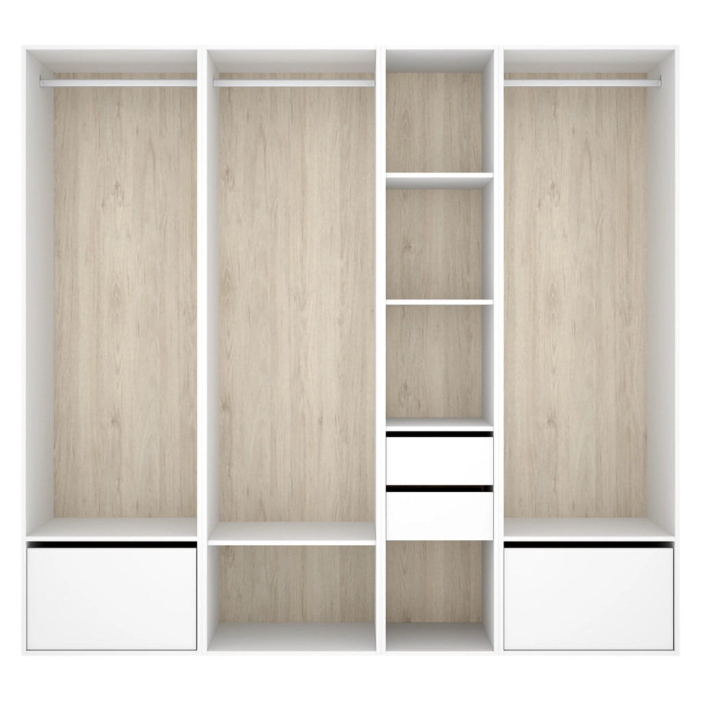 Armadio Camera da Letto Hawthorne, Guardaroba Grande Modulabile, 45x205h cm Bianco