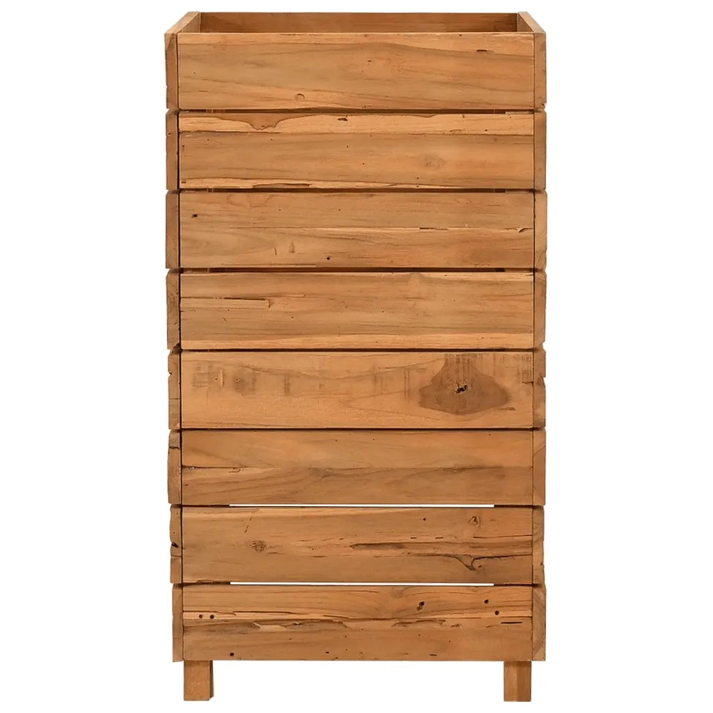 Letto Rialzato 50x40x72 cm Legno di Teak di Recupero e Acciaio