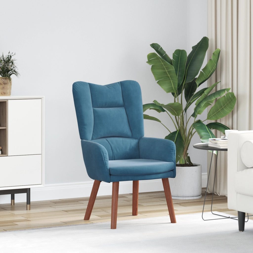 Poltrona rilassante  in velluto blu