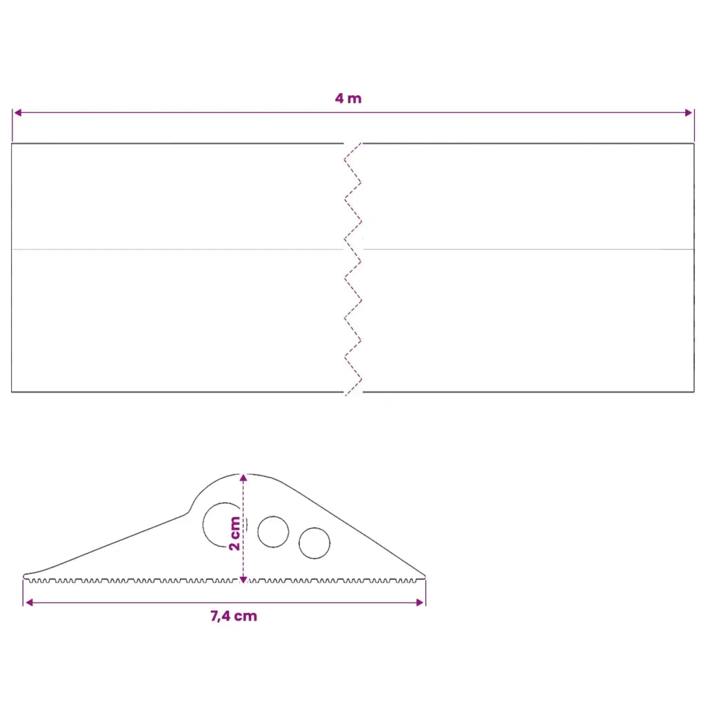 Guarnizione per pavimento del garage 74 x 20 mm 4 m Gomma EPDM 42038268