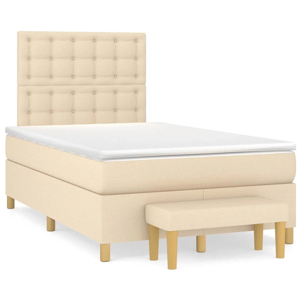 Giroletto a Molle con Materasso Crema 120x190 cm in Tessuto 3270437