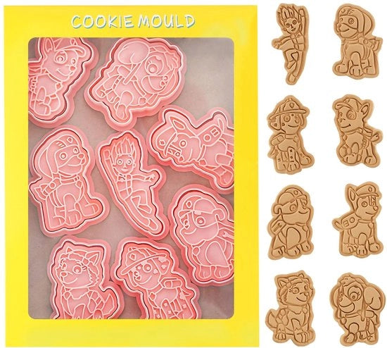 Pacco di 8 stampi per biscotti con piedini per bambini, stampi 3D per animali, biscotti cartoon, forme per biscotti, stampi per verdure per sandwich da cuocere, decorazioni per torta di cioccolato, fondant DIY