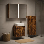 Set di mobili per il bagno 4 pz Rovere Fumo 3407451