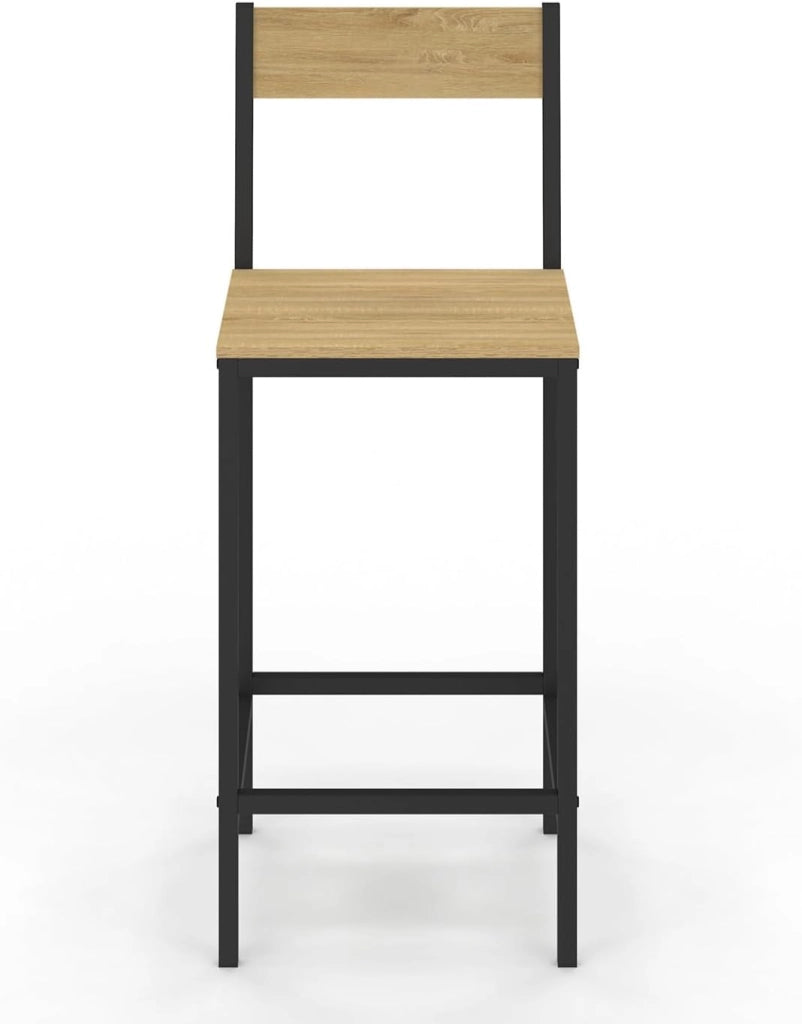 Set di 4 sgabelli da bar con schienale di design industriale DETROIT