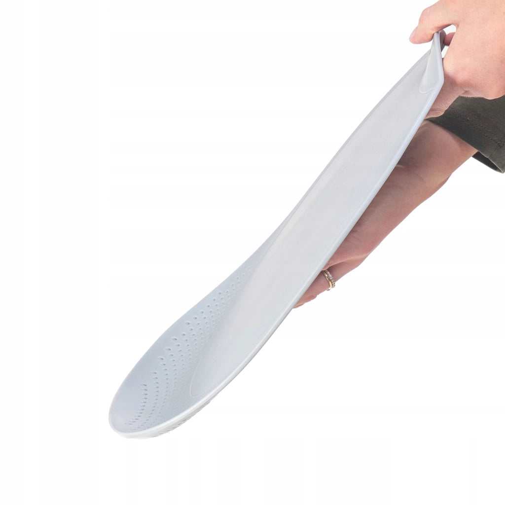 Tagliere da cucina in plastica KADAX con scolapiatti e manico, grigio, 38x25 cm