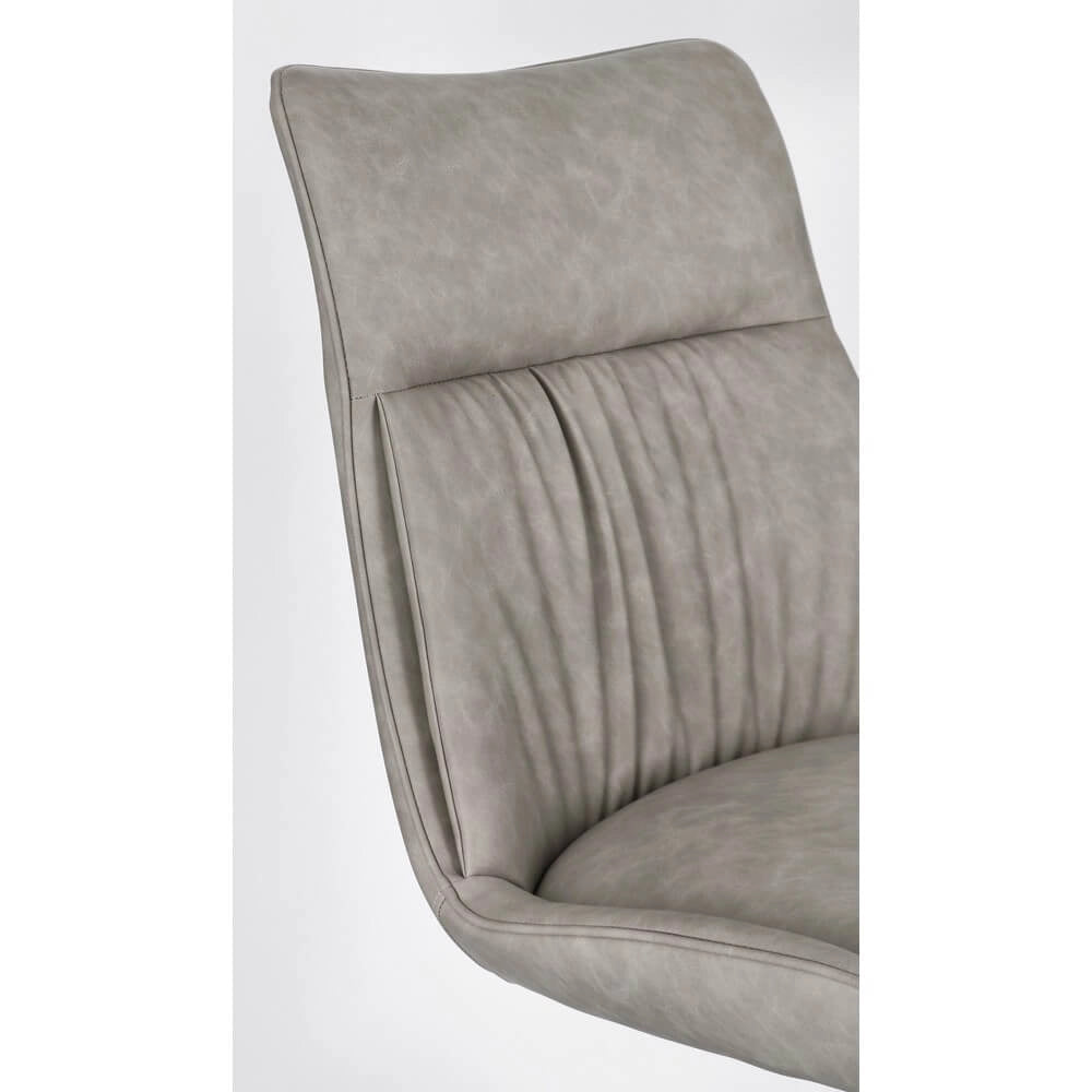 Set di 2 Sedie Imbottite in Similpelle con Gambe in Acciaio - ARIA