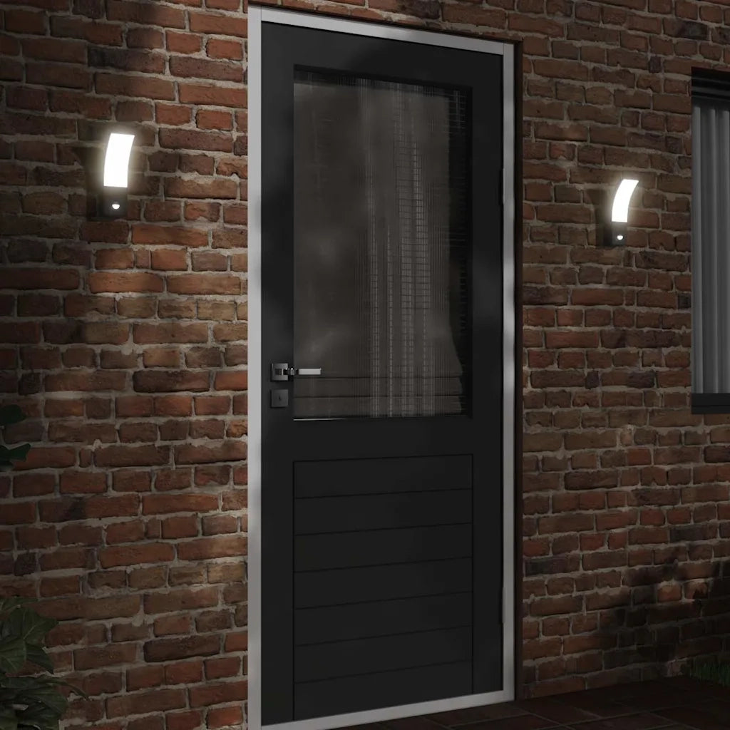 Applique con LED e Sensore 2 pz Nere in Alluminio Pressofuso CFW7642421