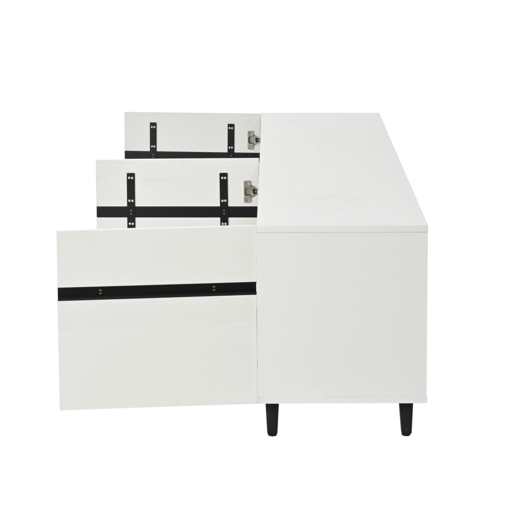 Mobile TV 180 x 40 x 49 cm con 4 armadi e 8 piedini