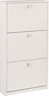 Scarpiera 3 Ante 63x117x18 cm Bianco Fiammato