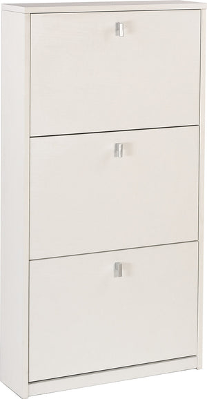 Scarpiera 3 Ante 63x117x18 cm Bianco Fiammato