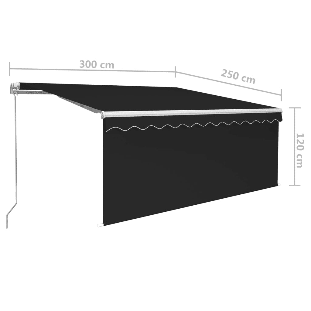 Tenda da Sole Retrattile Manuale con LED 3x2,5 m Antracite 3069264