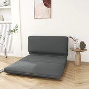 Divano letto pieghevole 3 in 1 con imbottitura spessa e rivestimento effetto velluto in poliestere grigio scuro