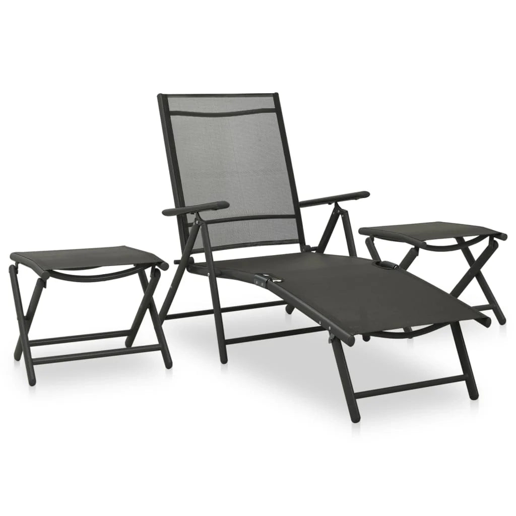 Set di mobili da giardino mobili da esterno set da 3 pezzi textilene e alluminio nero 02_0016066