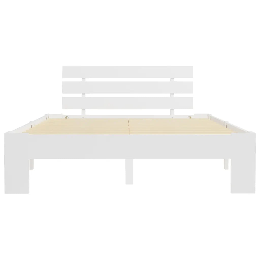 Letto matrimoniale | Letto per adulti | Giroletto senza Materasso Bianco 140x200 cm Legno Massello Pino