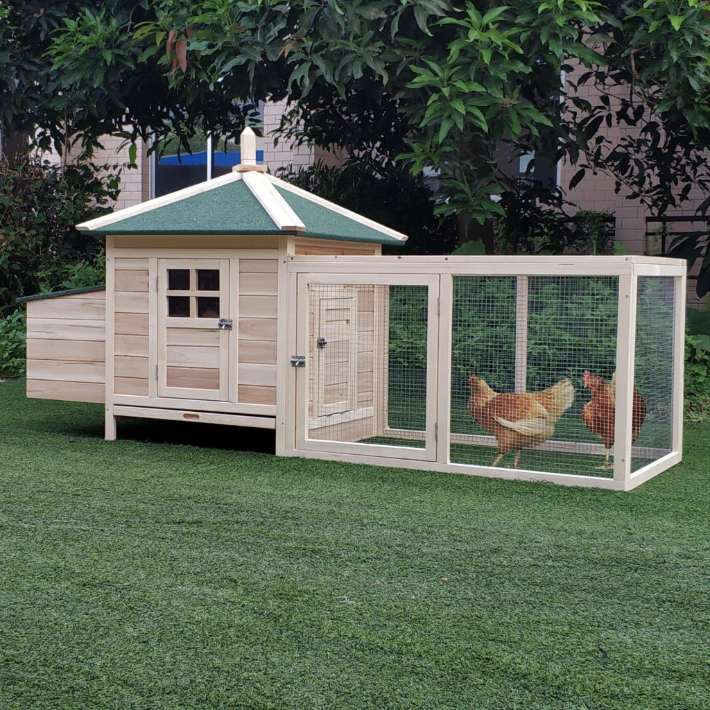 Pollaio da Giardino in Legno con Rampa ¨C zephmum ¨C Legno 196x76x97cm