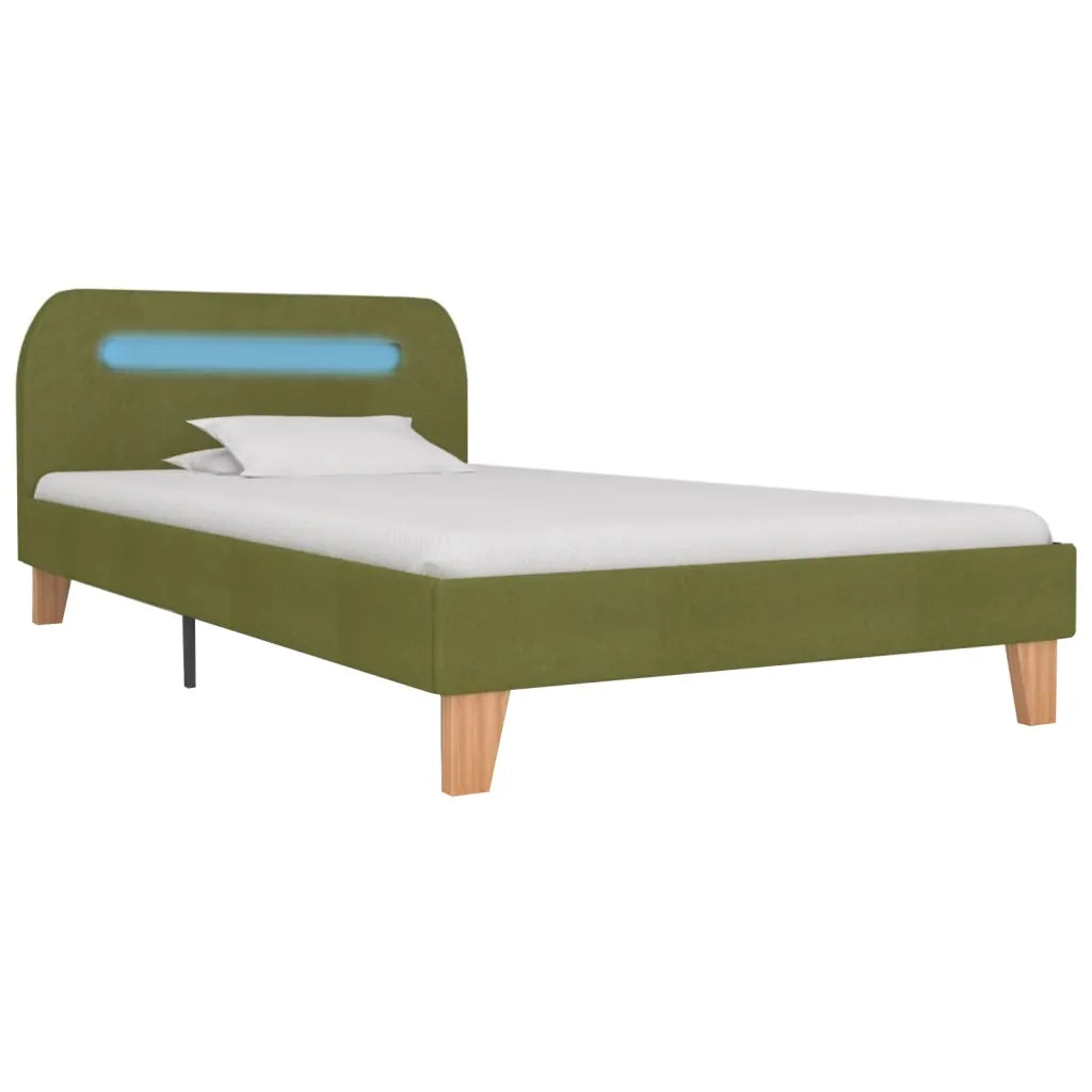 Giroletto con LED senza Materasso-Struttura Letto Verde 90x200 cm