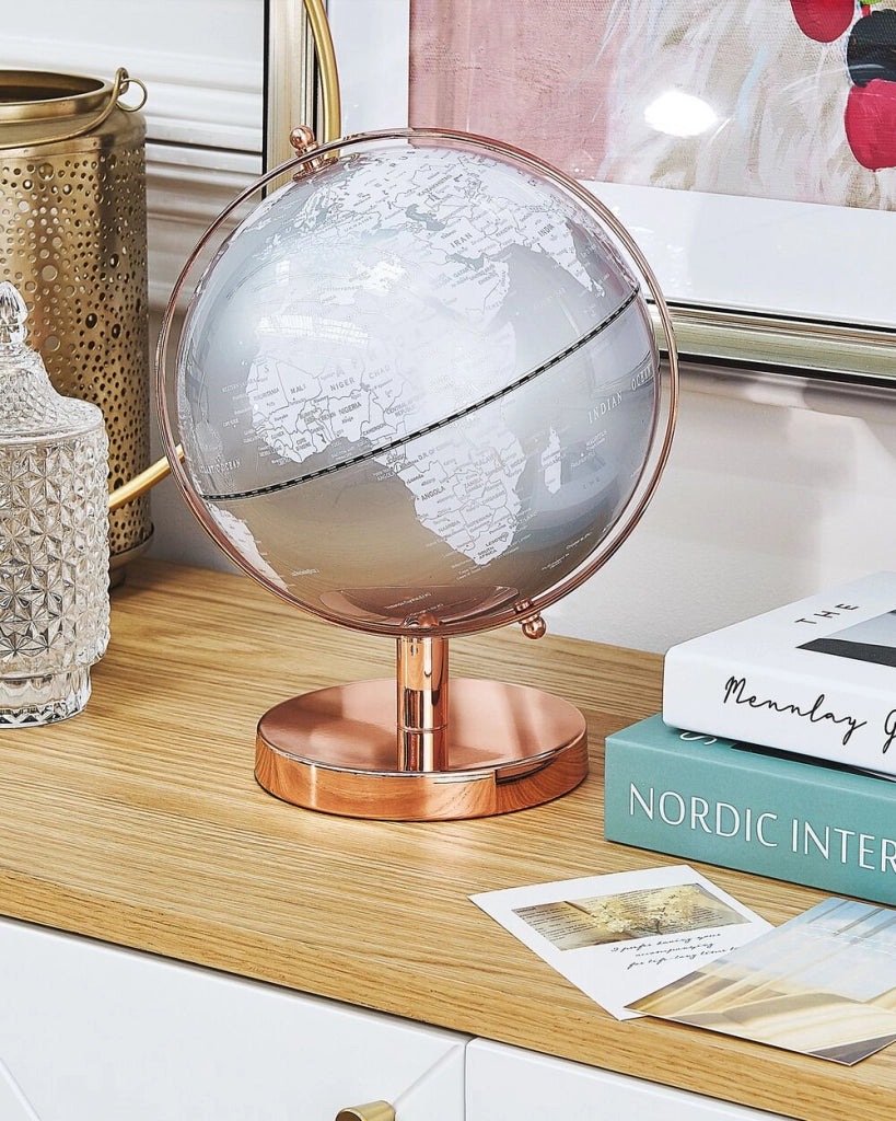 Globo Decorativo mappamondo color Argento 20 cm in stile Moderno
