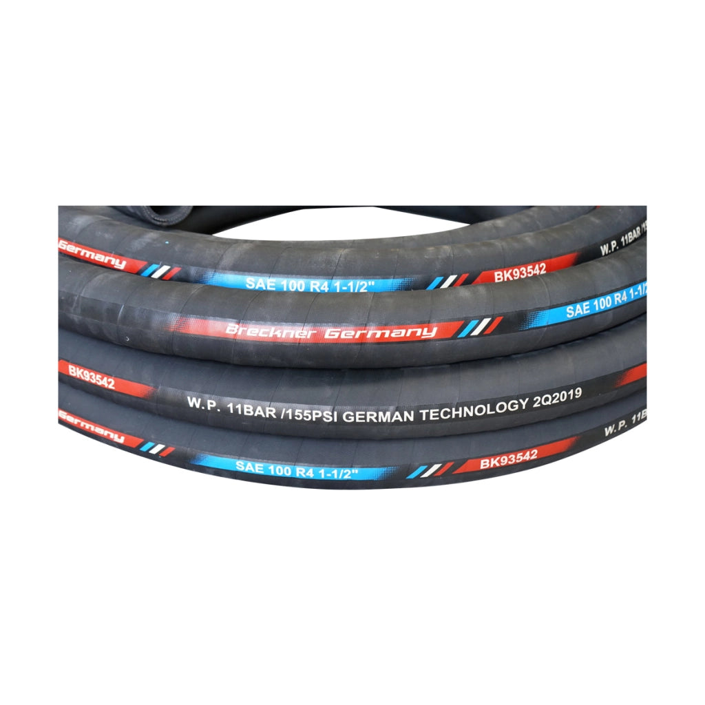 Tubo idraulico 25m con doppio inserto tessile DN38 (int. FI38/est. FI55) SAE 100 R4 1-1/2
