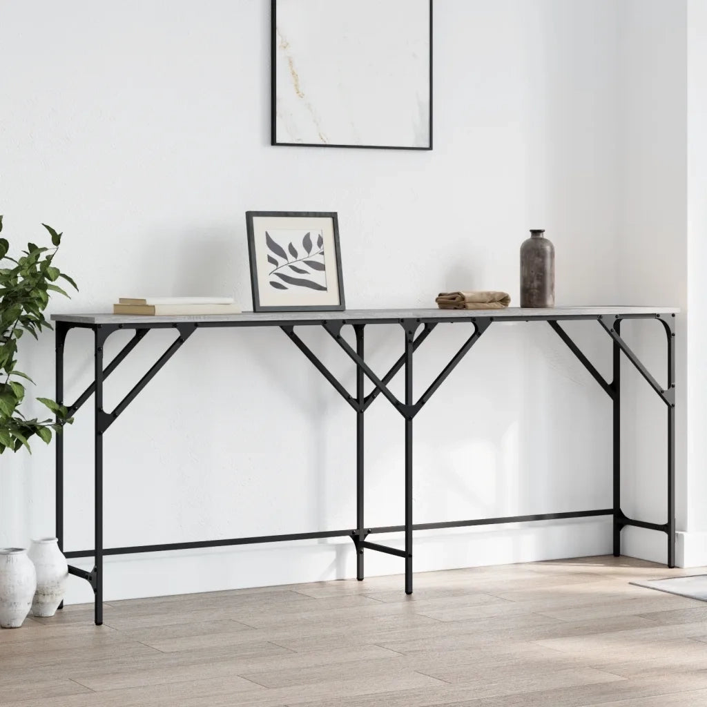Tavolo Consolle | Tavolo d'Ingresso Grigio Sonoma 180x29x75 cm in Legno Multistrato