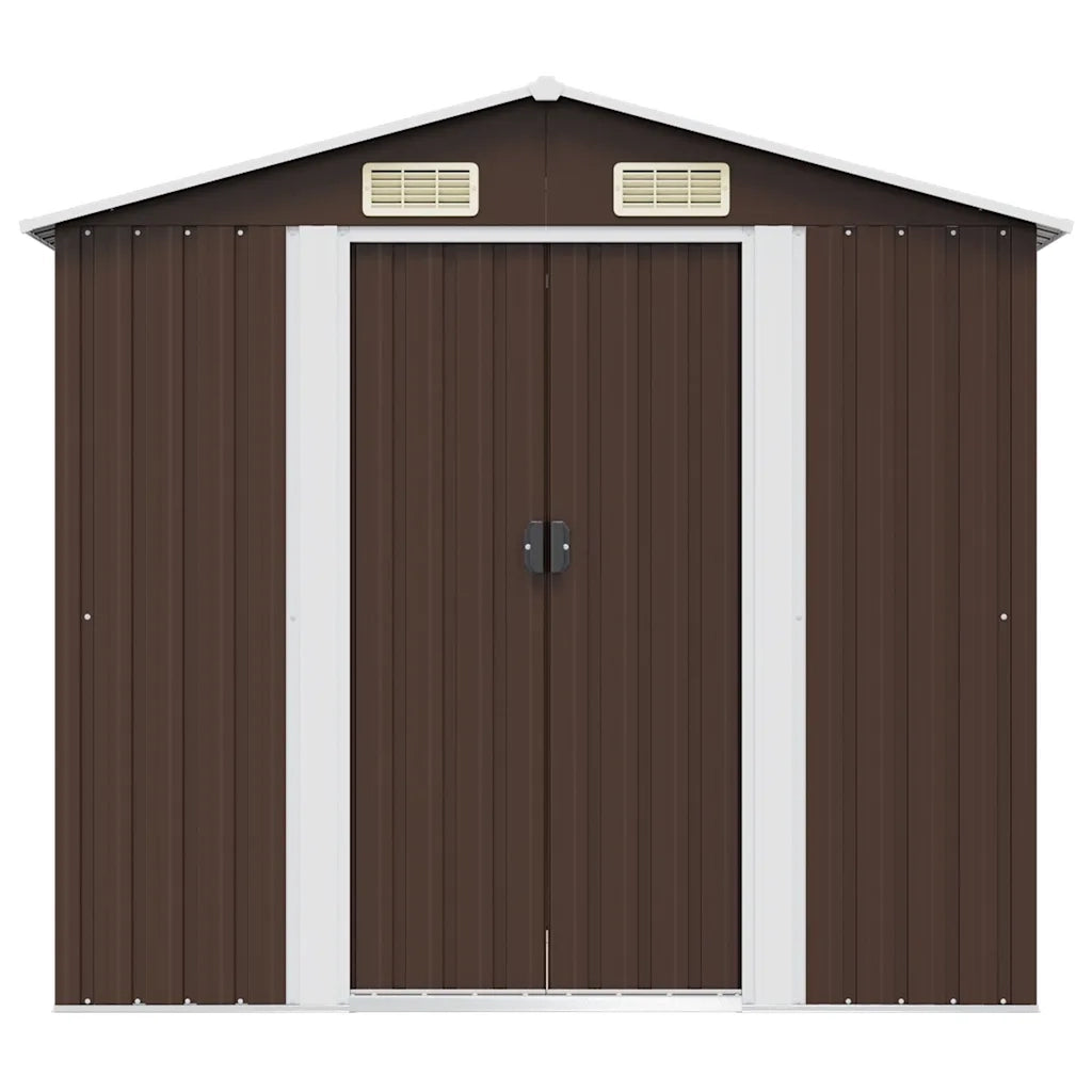Capanno Attrezzi da Giardino Marrone 204x132x186 cm in Acciaio cod mxl 51693