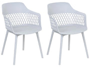 Set di 2 sedie da pranzo in materiale sintetico grigio chiaro stile moderno soggiorno cucina