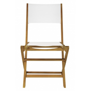 Set Di 2 Sedie Venturina In Acacia Pieghevole Con Textilene Senza Braccioli Moia