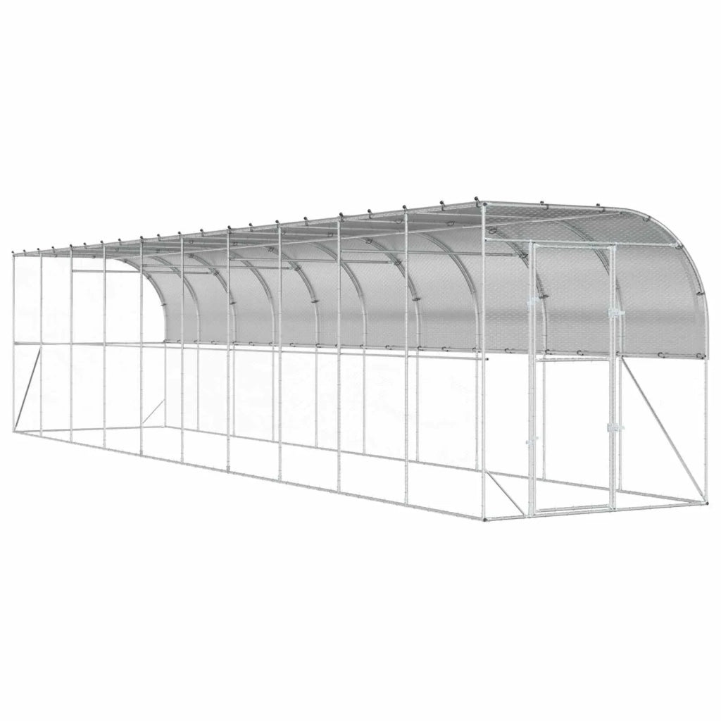Gabbia per Polli Contro il Muro Argento 600 x 150 x 215 cm 3434739