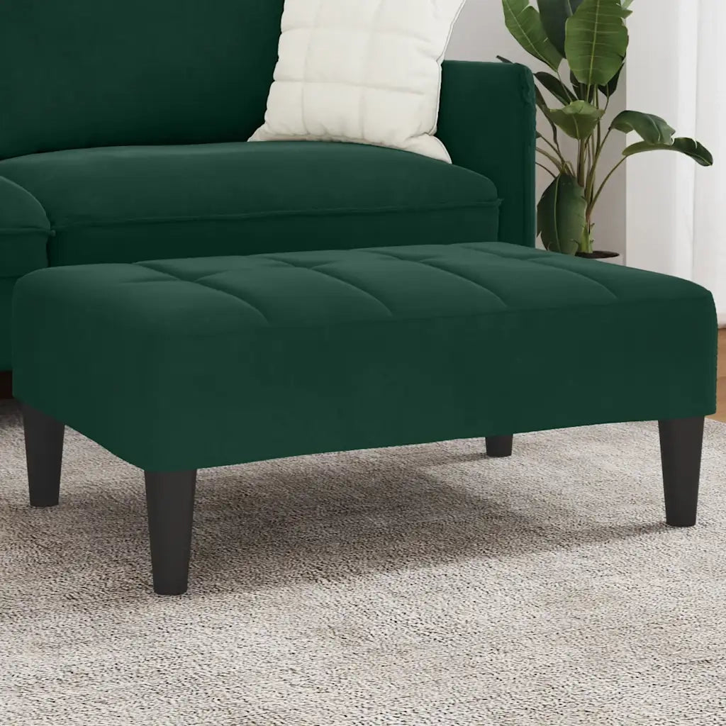 Poggiapiedi Verde Scuro 77x55x31 cm in Velluto 4007386