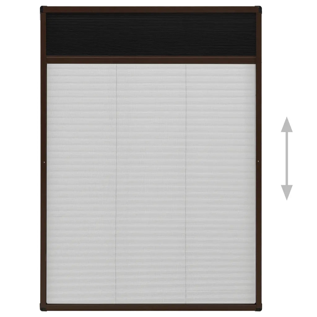 Zanzariera Plissettata Finestre in Alluminio Marrone 80x120 cm 148655