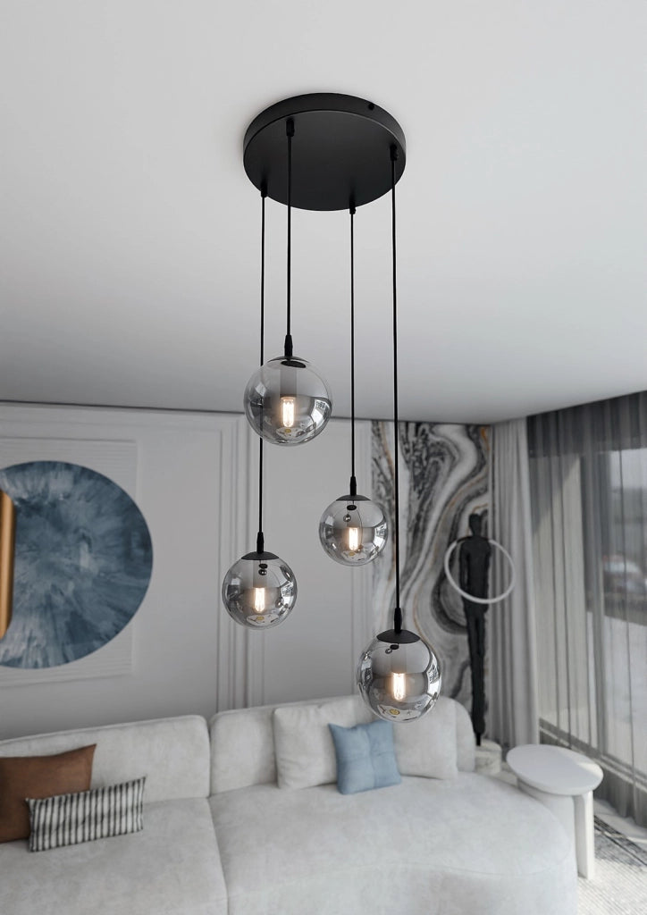Lampadario Emibig Cosmo Premium 4xE14 nero/grafite