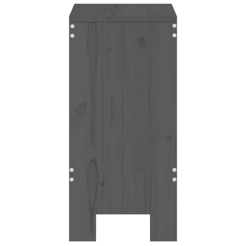 Sgabelli da Bar 2pz Grigi 40x36x75 cm in Legno Massello Pino