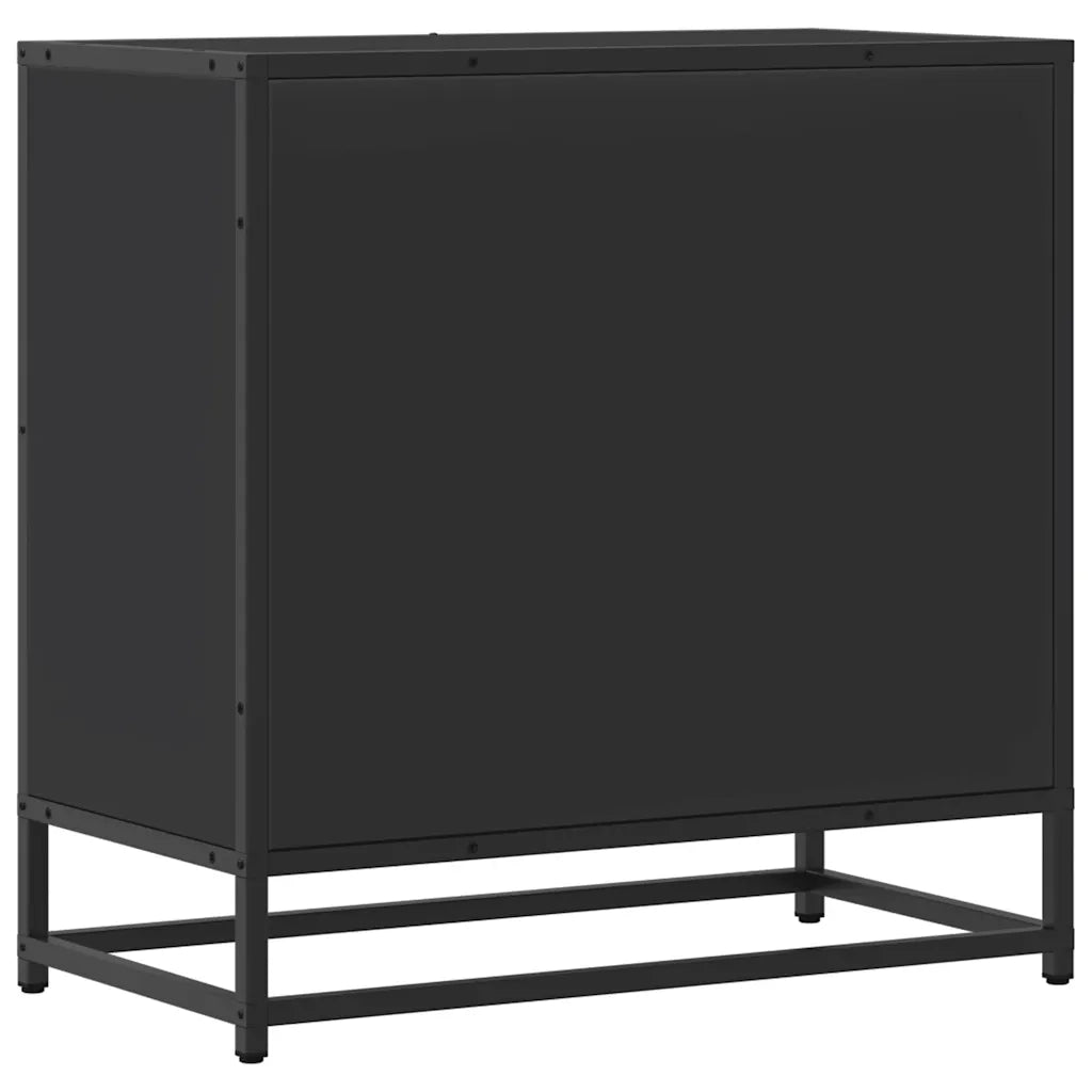 Comodino Nero 60x31x60 cm in Legno Multistrato e Metallo 848694