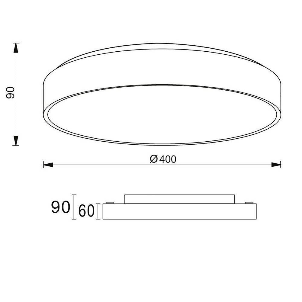 Trade Shop - Plafoniera Tonda Led 42w Cct 3000k 4000k Lampada Soffitto Parete Luce 3200lm 40cm -