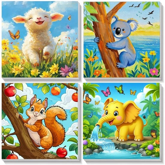 Set di Pittura per Acquario - 4 Pezzi - Idoneo per Adulti/Bambini - Inclusa Corda - Kit di Inizio Creativo - Pigmenti Vivaci - Pittura da Fai da Te