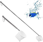Retrattile Aquariumschepnet - RVS Set di Rete per Pesci e Gamberi con Asta Telescopica