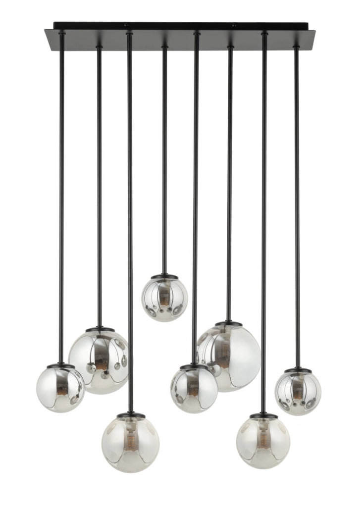 Lampada a sospensione Tulia 8 luci sfere grigie Sigma