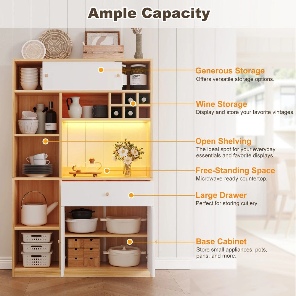 Mobile multiuso con cassetto e ante ¨C Minimal ¨C Legno, 115x35x180cm