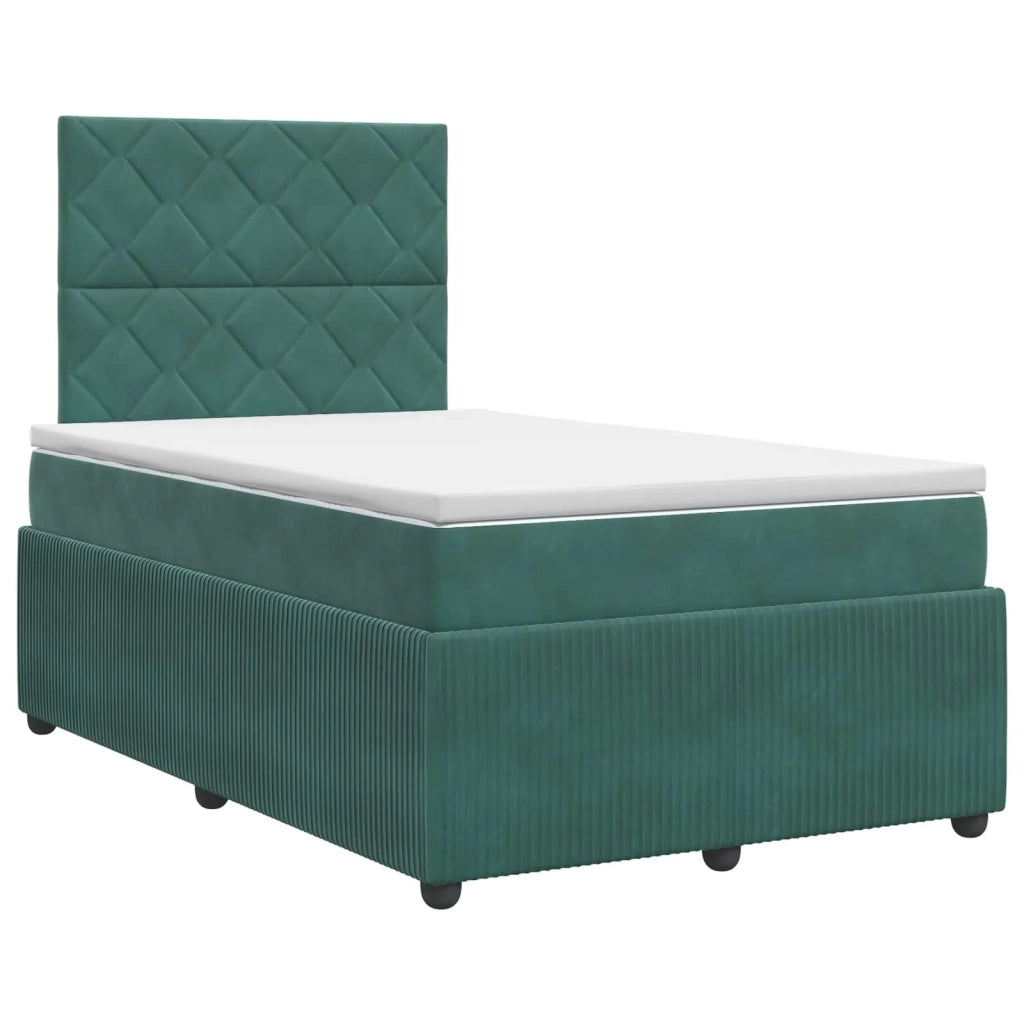 Letto box spring con materasso Verde Scuro 120 x 200 cm Velluto 3454592