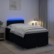 Letto box spring con materasso Nero 120 x 200 cm Tessuto 3452403