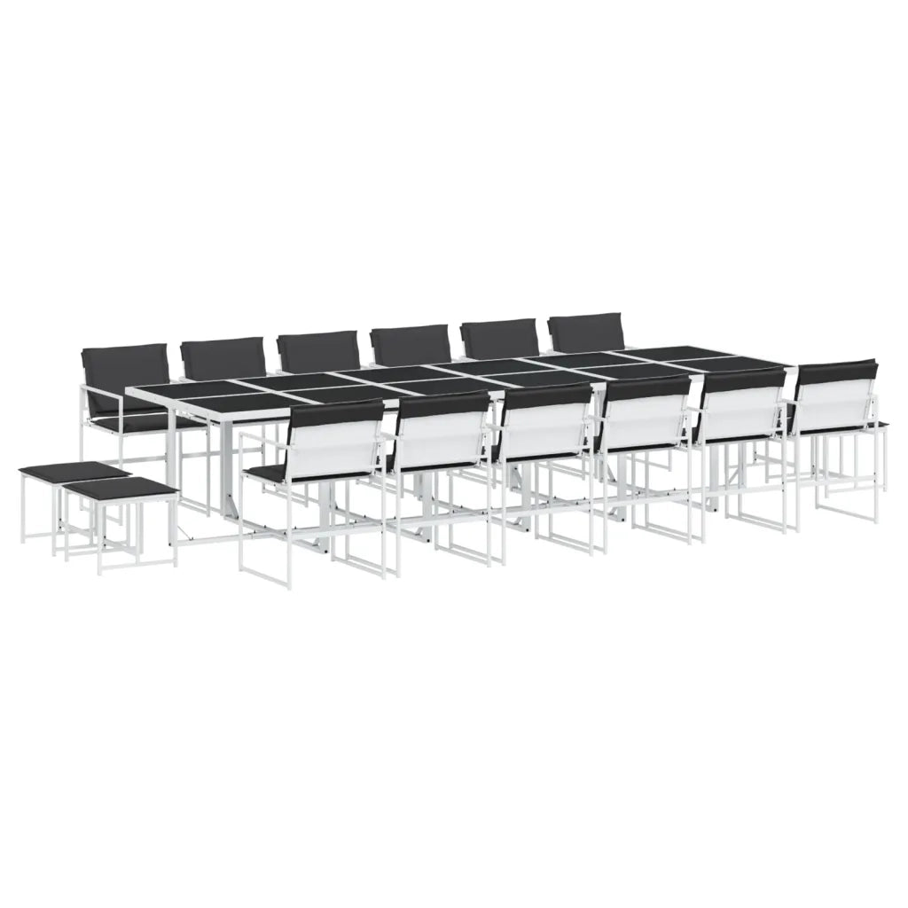 vidaXL Set da Pranzo da Giardino 17 pz con Cuscini Bianco in Textilene