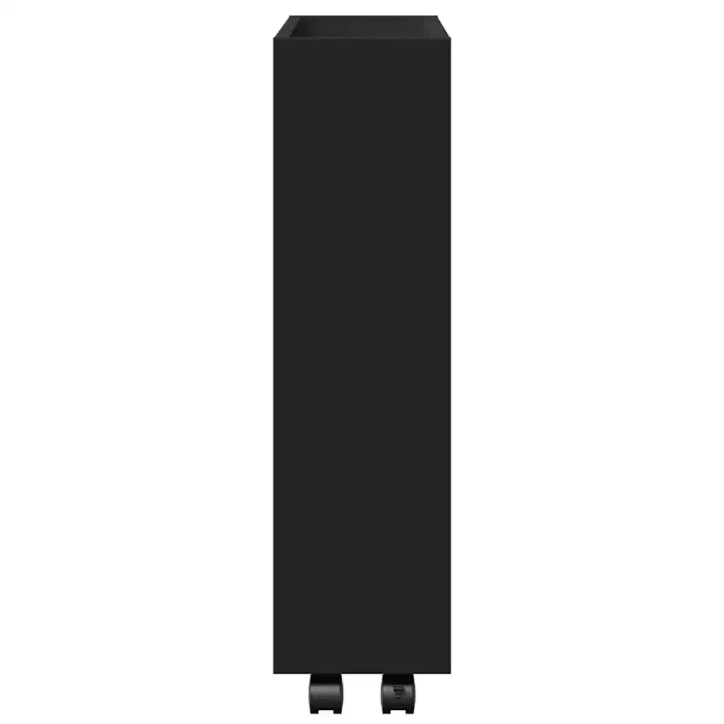 Carrello Portaoggetti Stretto a 3 Livelli Nero in Truciolato 855242